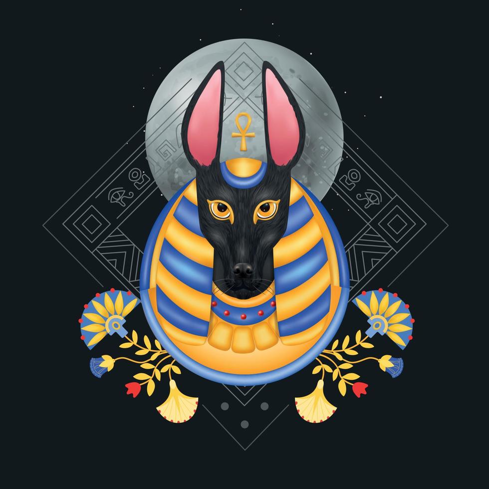 anubis egipcio Dios composición vector