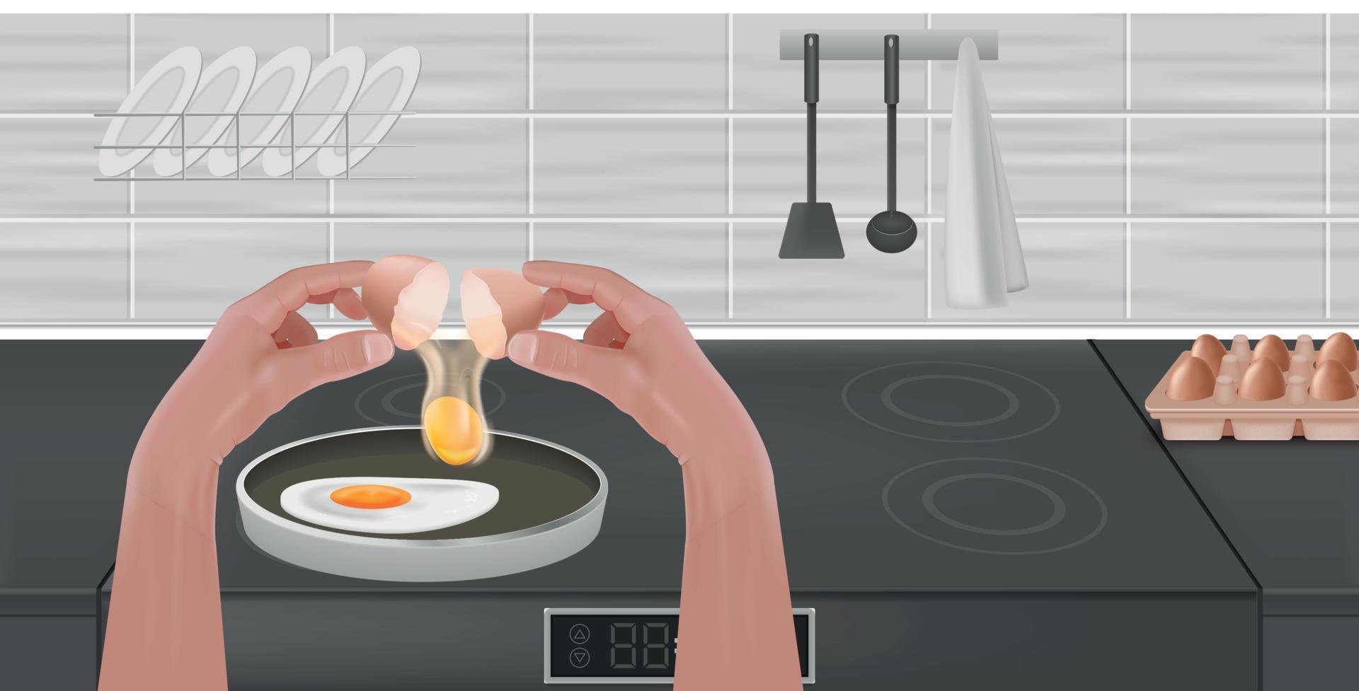 Eggs Cook Realistic Composition vector