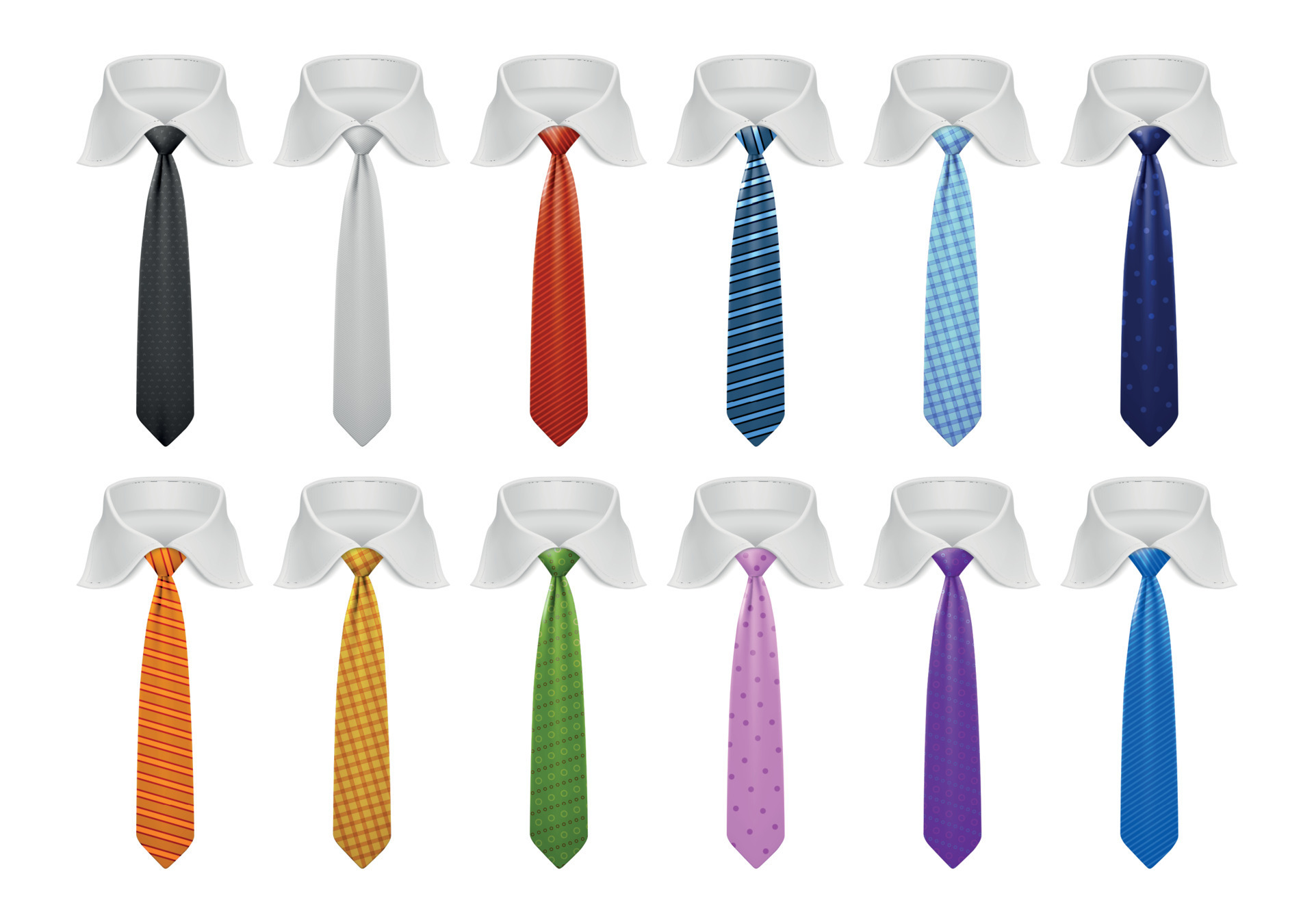 Realistic Neckties Set 19775100 Vector Art at Vecteezy