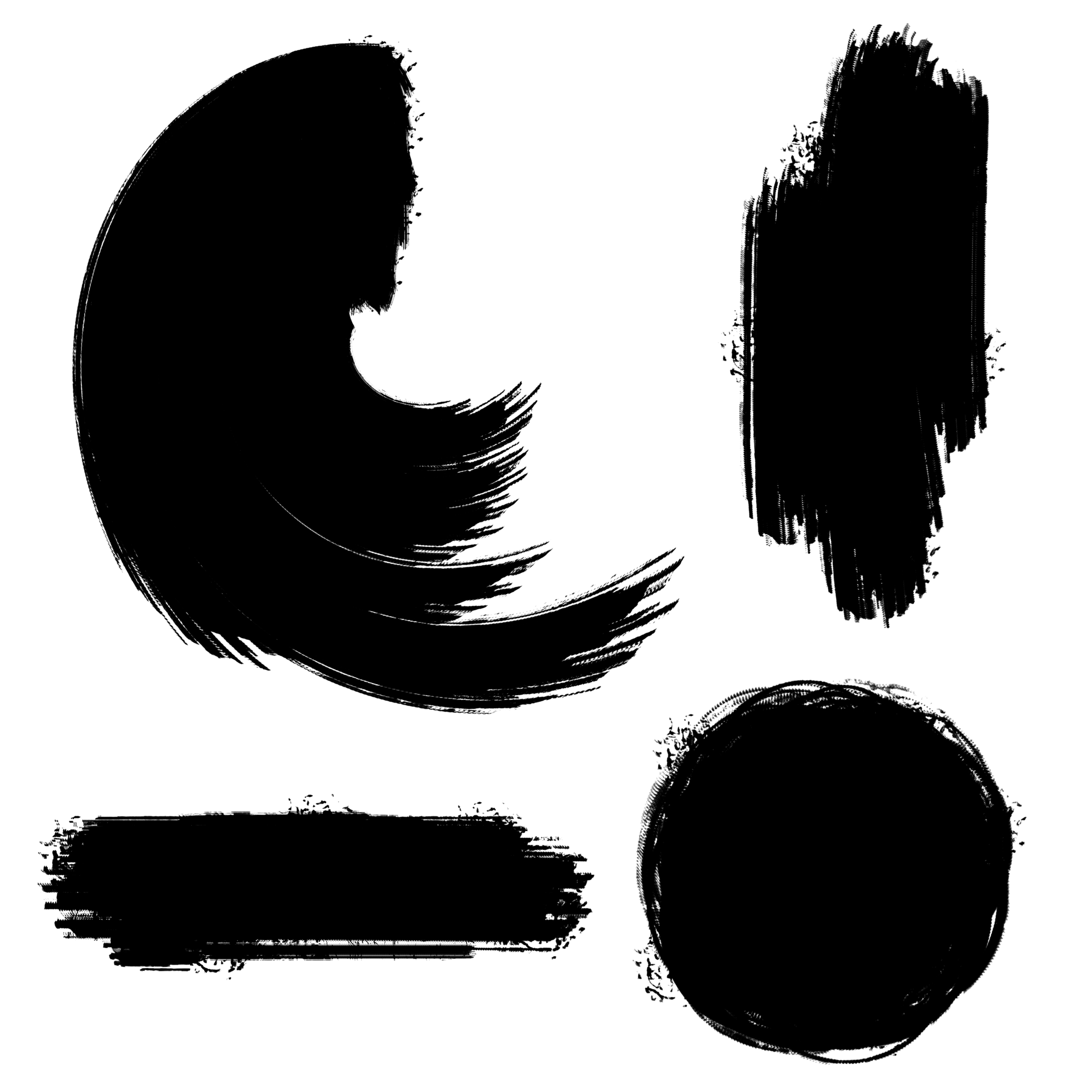 Black grunge art brush stroke 19775173 PNG