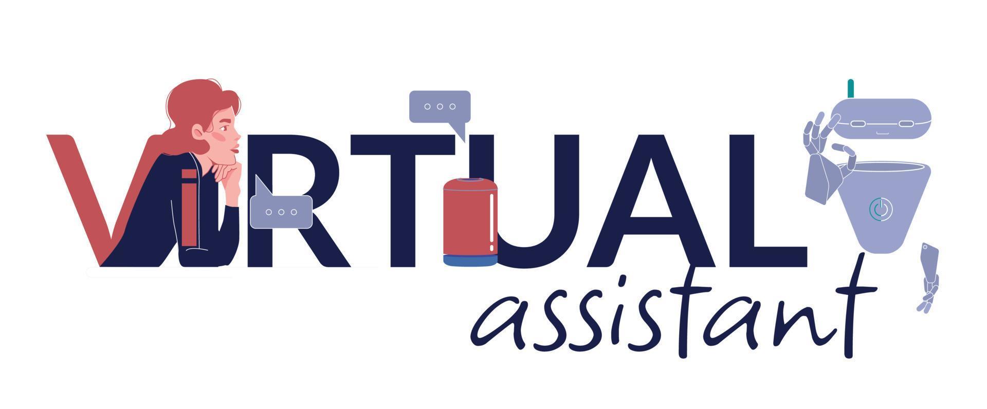 Virtual Assistant Text Composition 19775180 Vector Art at Vecteezy