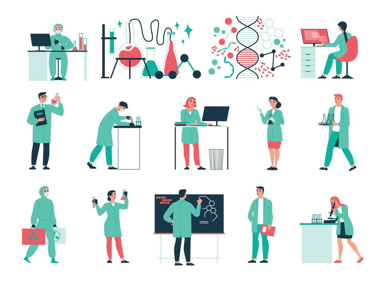 Scientist Laboratory Set vector