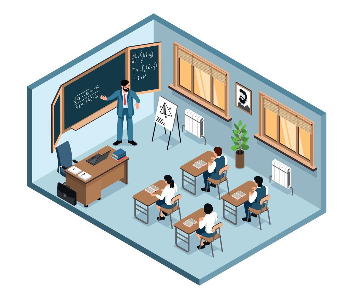 Math Class Lesson Composition vector