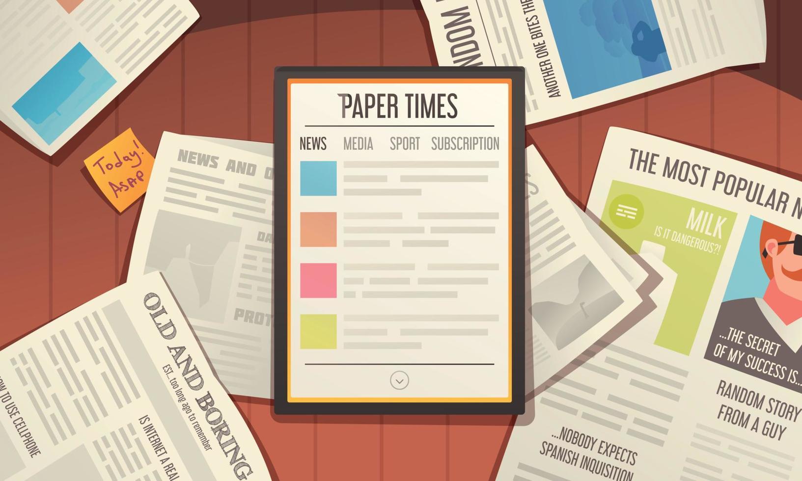 Newspaper Cartoon Concept vector