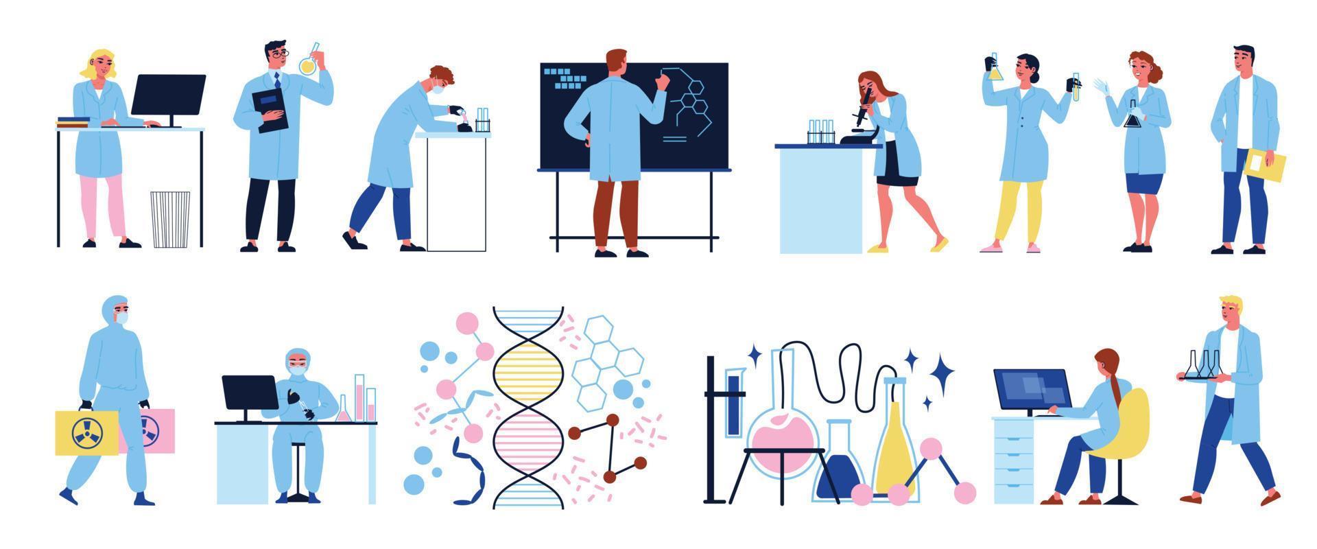 Scientist Laboratory Set vector