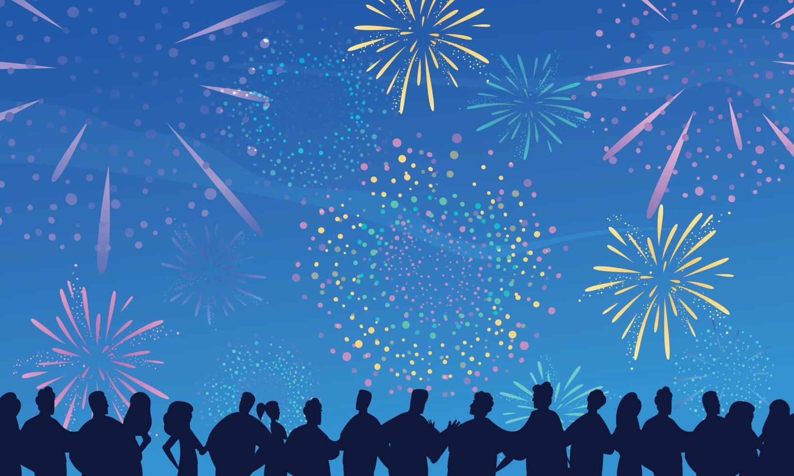 Fireworks Cartoon Composition vector