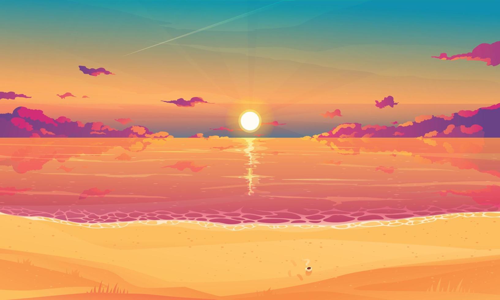 puesta de sol cielo antecedentes ilustración vector