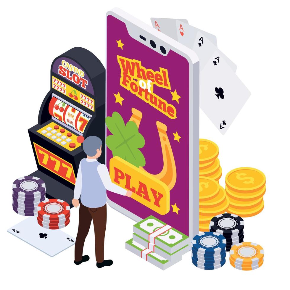 Smartphone Casino Isometric Composition vector