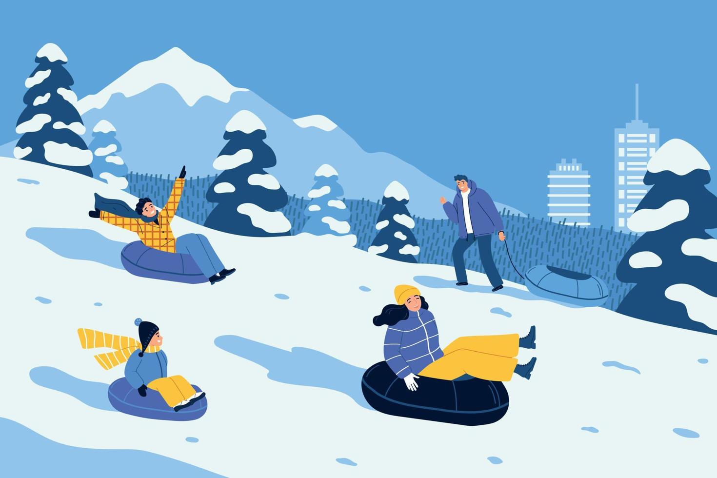 Fondo de vacaciones de invierno vector