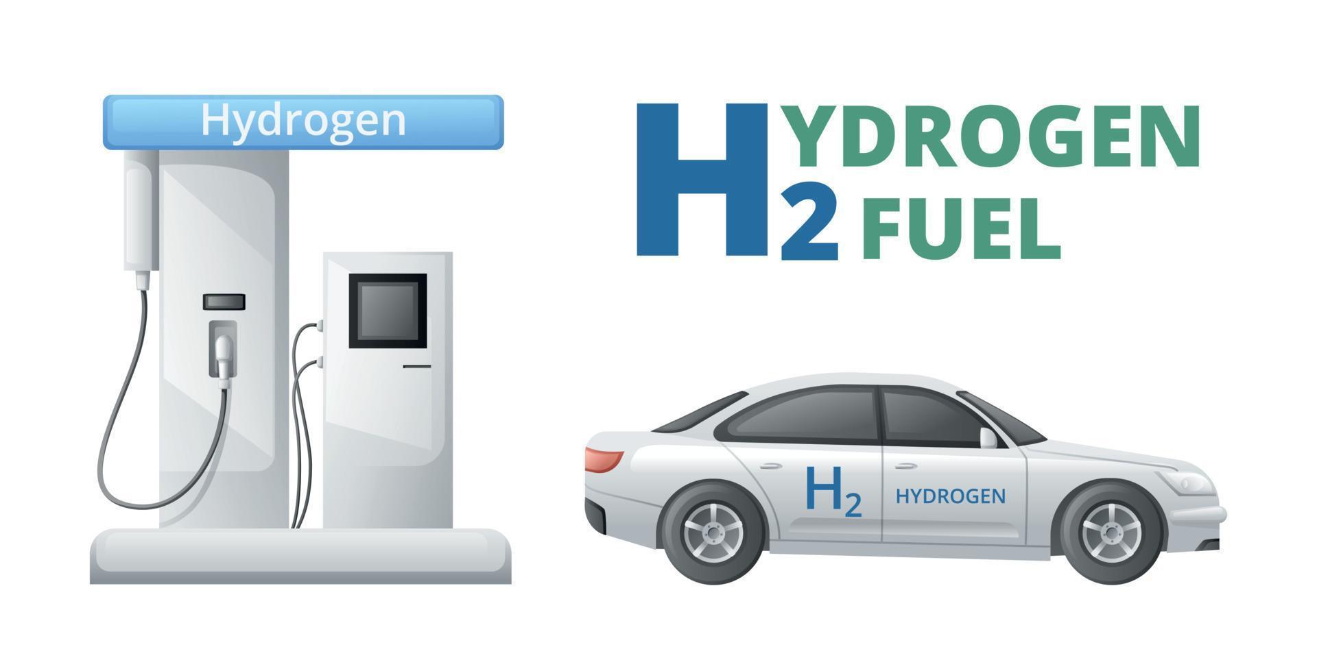 combustible estación hidrógeno composición vector