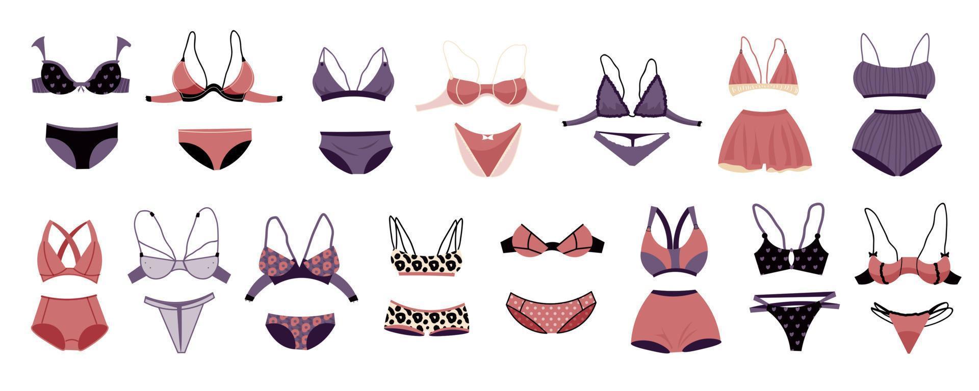 Lingerie Icons Set vector