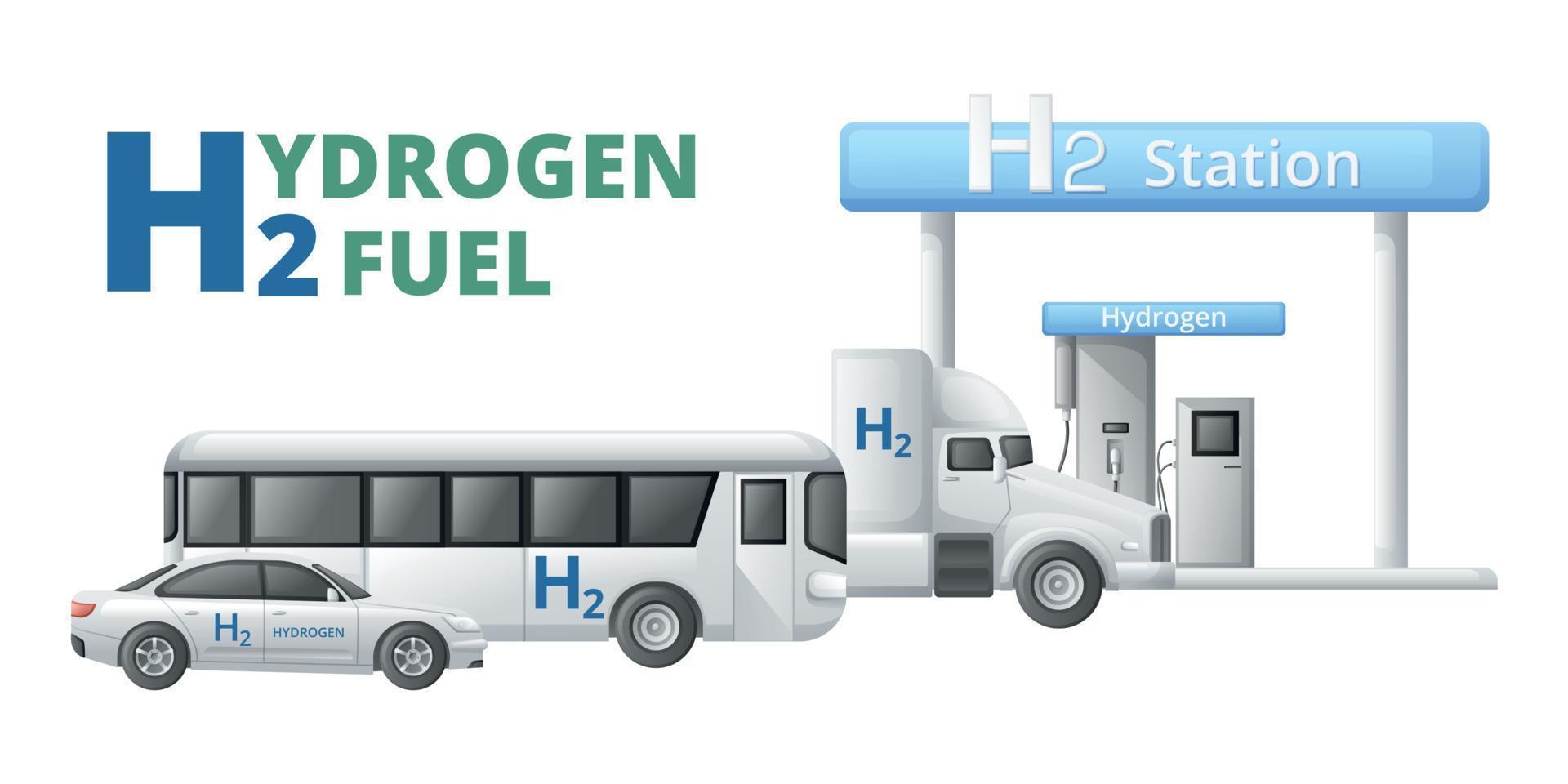 hidrógeno combustible vehículos composición vector