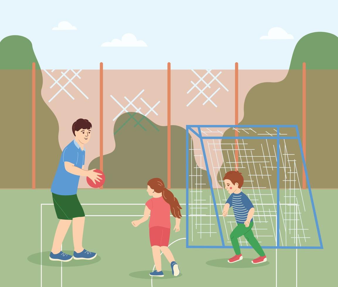 Family Football Flat Background vector