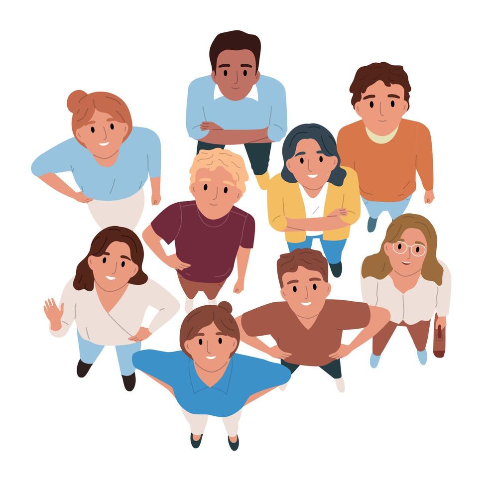 Flat People Top View vector
