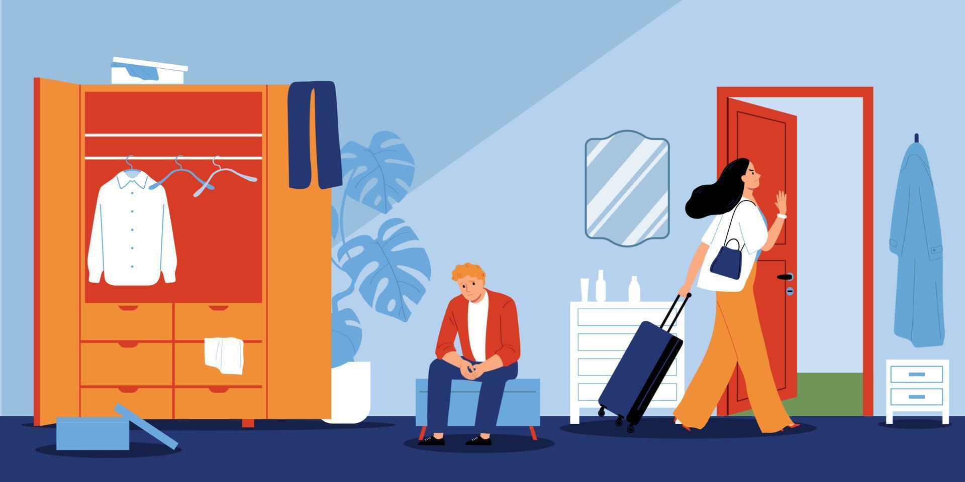 Leaving Home Flat Illustration 19775401 Vector Art at Vecteezy