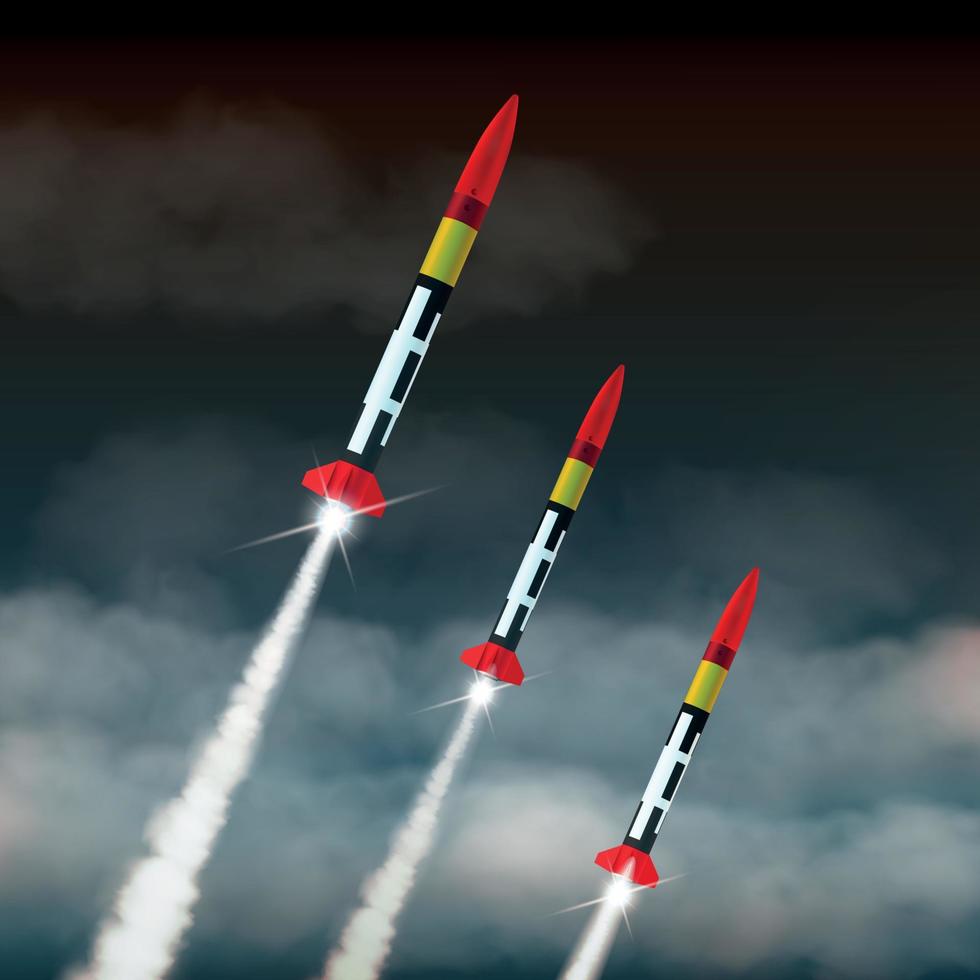 Missiles Realistic Composition vector