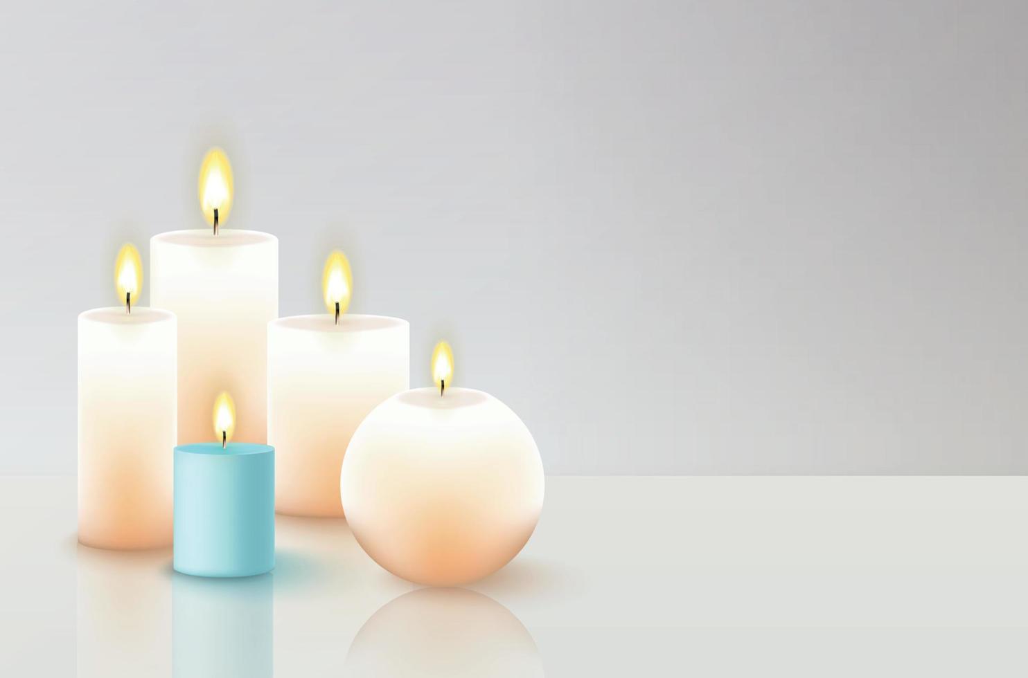 velas realista composición vector