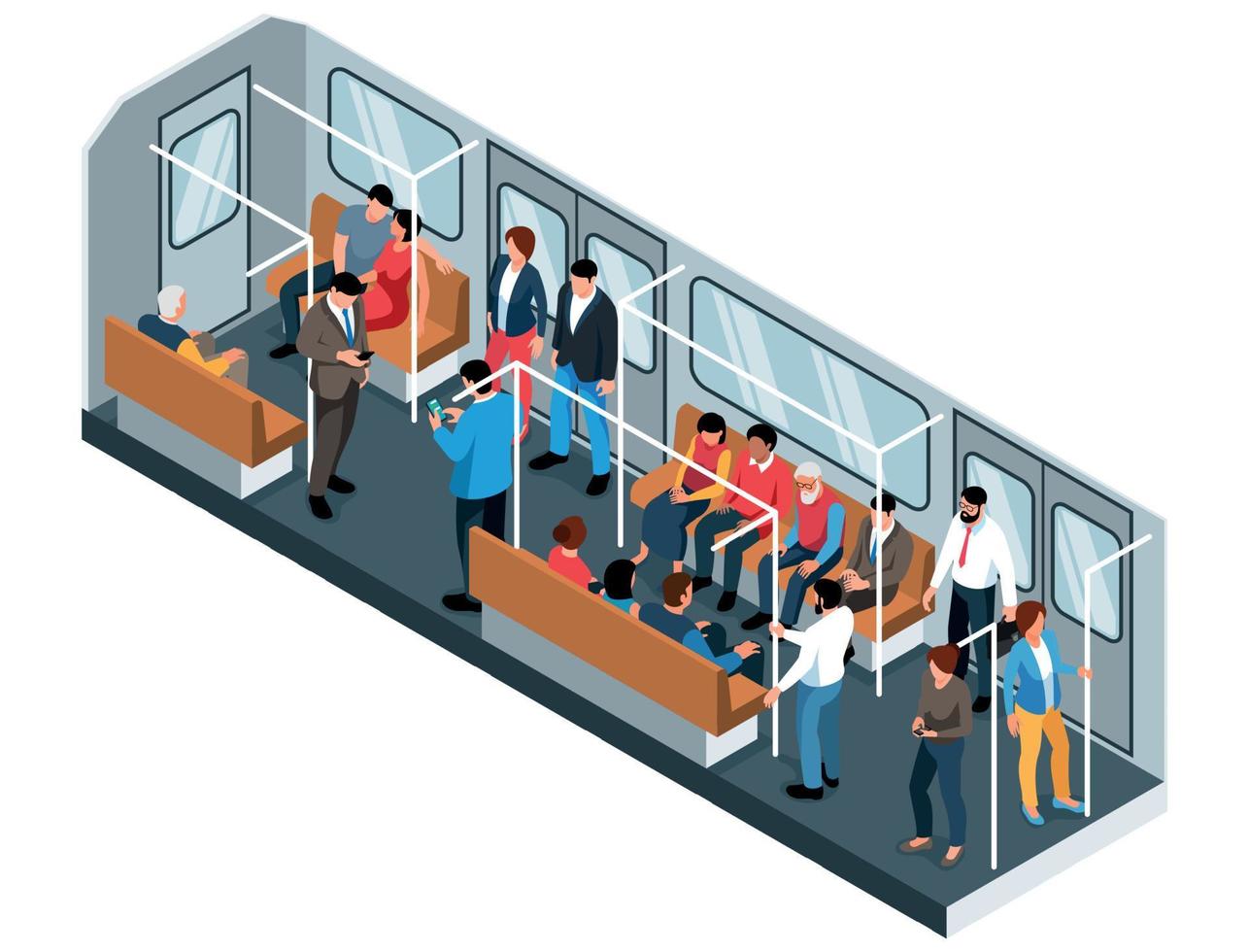 Isometric Subway Concept vector