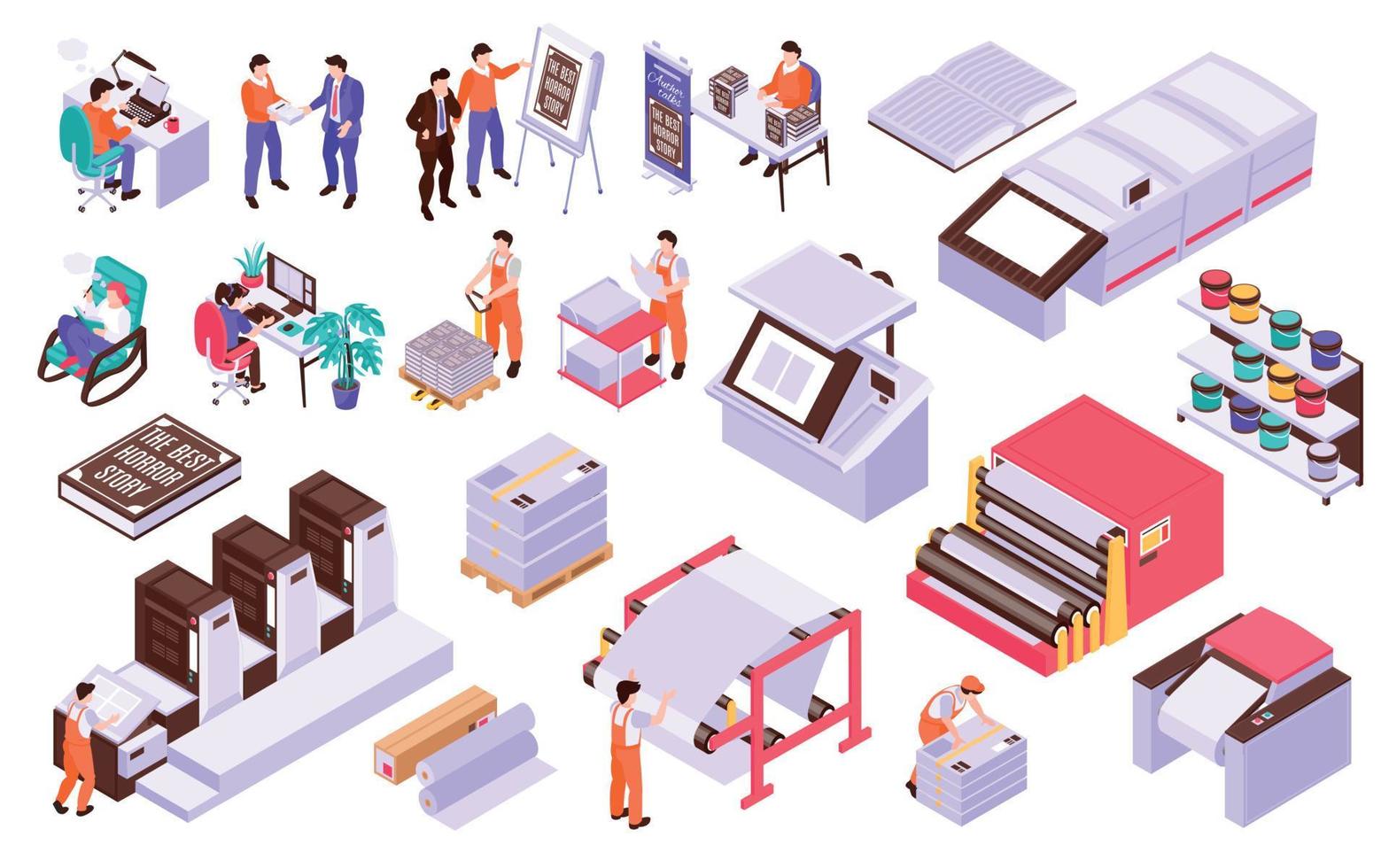 Book Publishing House Set vector