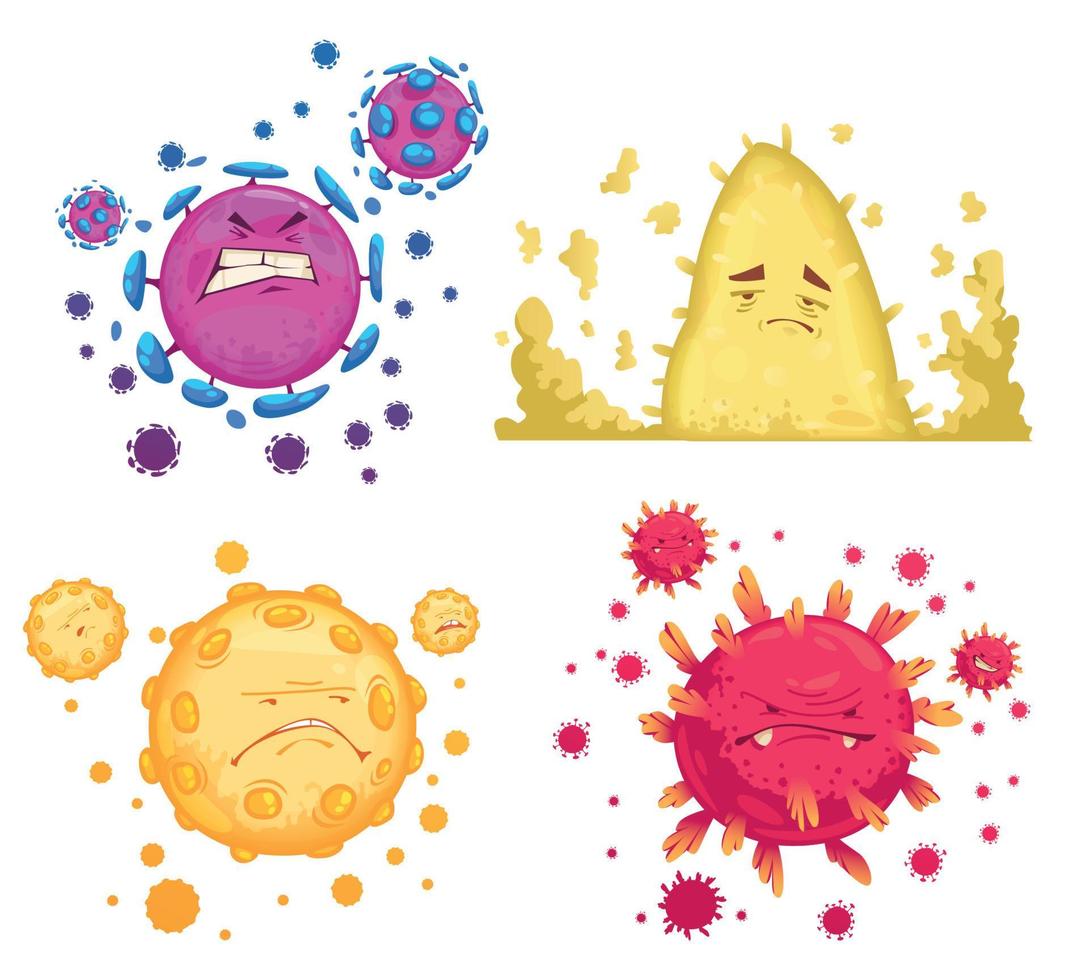 Bacteria And Virus Compositions Set vector