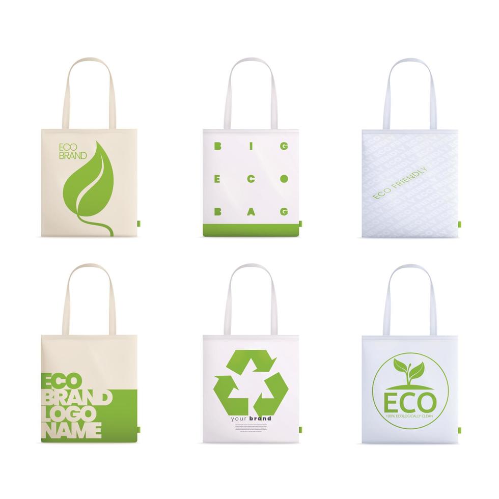 Eco Friendly Bags Set vector