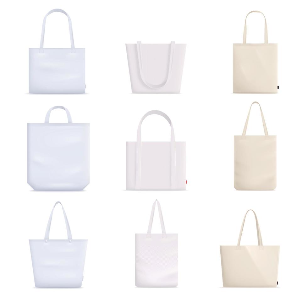 Realistic Fabric Bags Collection vector