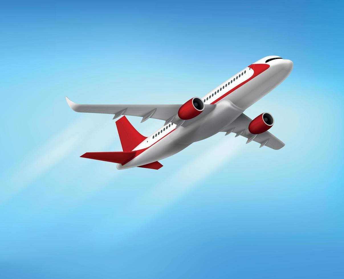 Sky Flying Airplane Composition vector