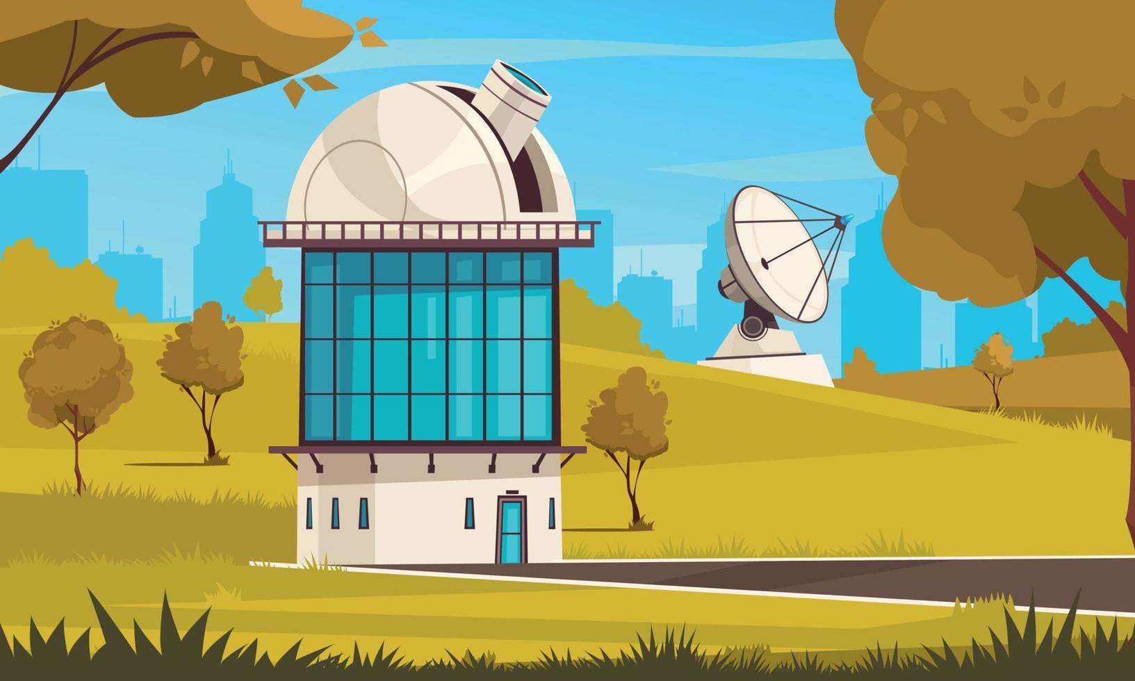 Observatory And Research Background vector