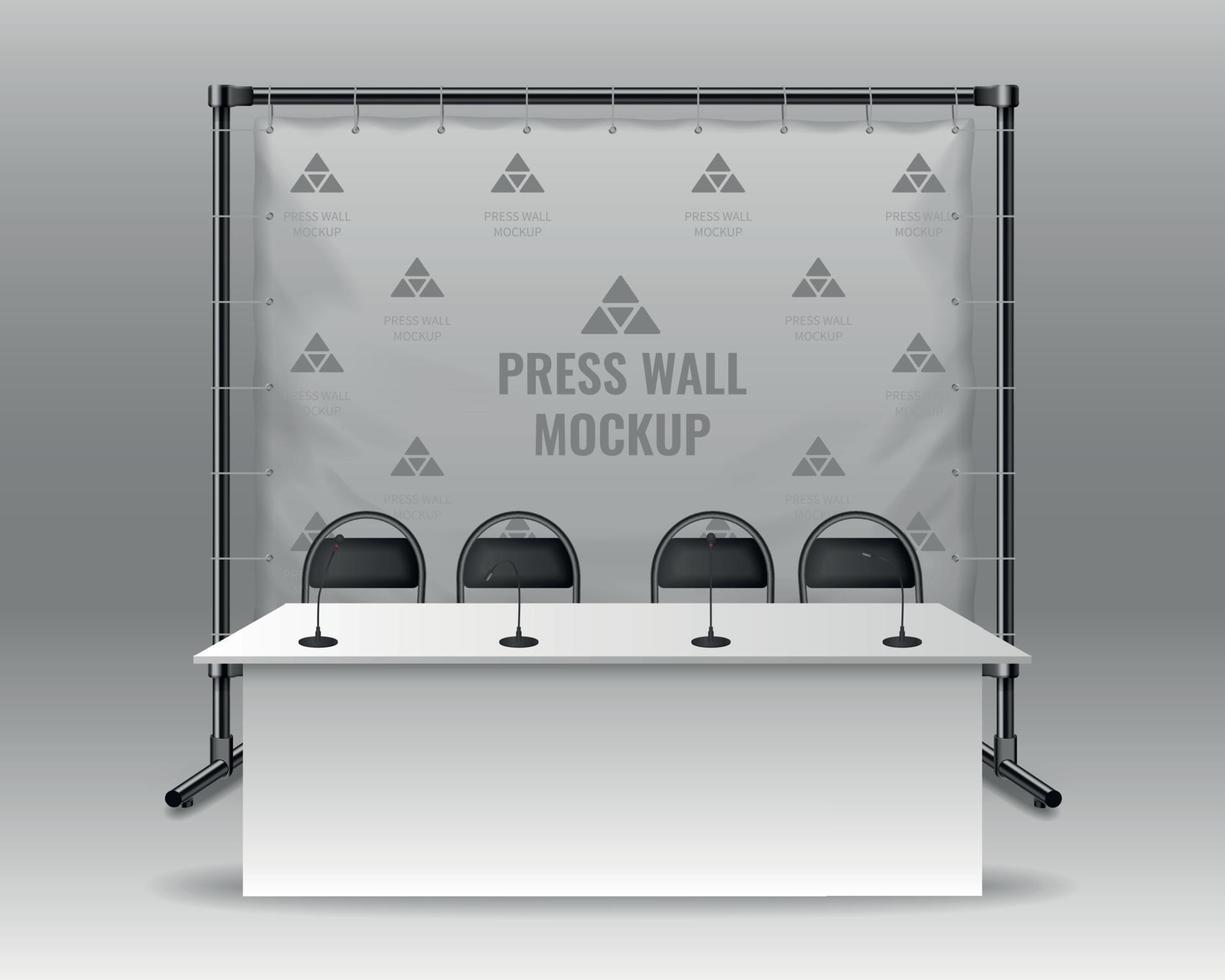 Press Wall Mockup vector
