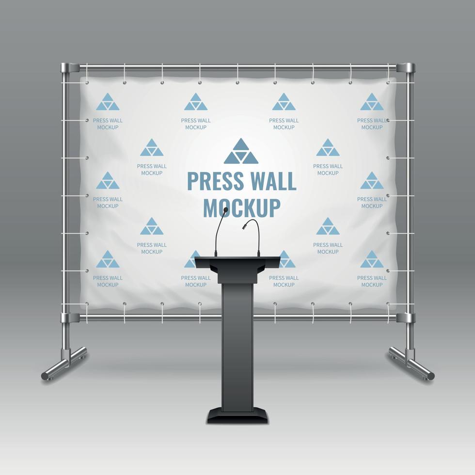 Realistic Press Wall Mockup vector