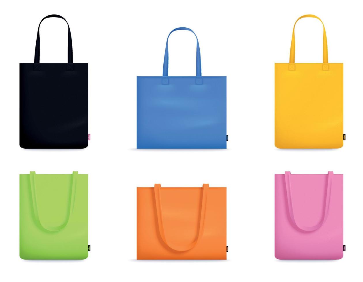 Colorful Fabric Bags Set vector