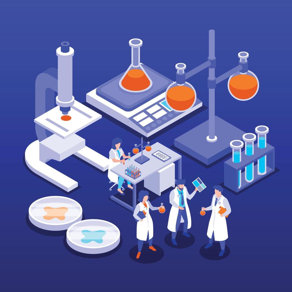 Isometric Scientific Laboratory Concept vector