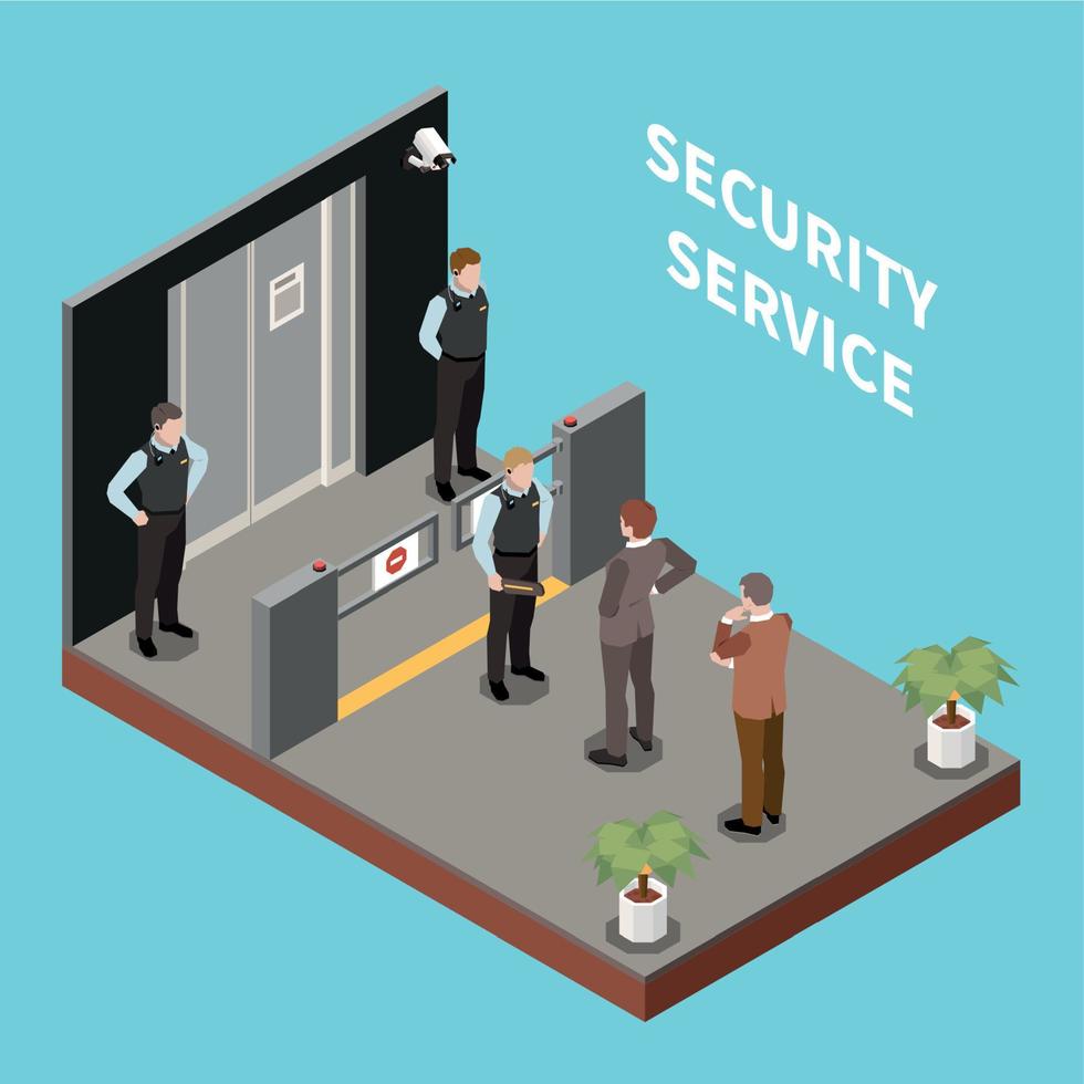 Security Check Isometric Composition vector