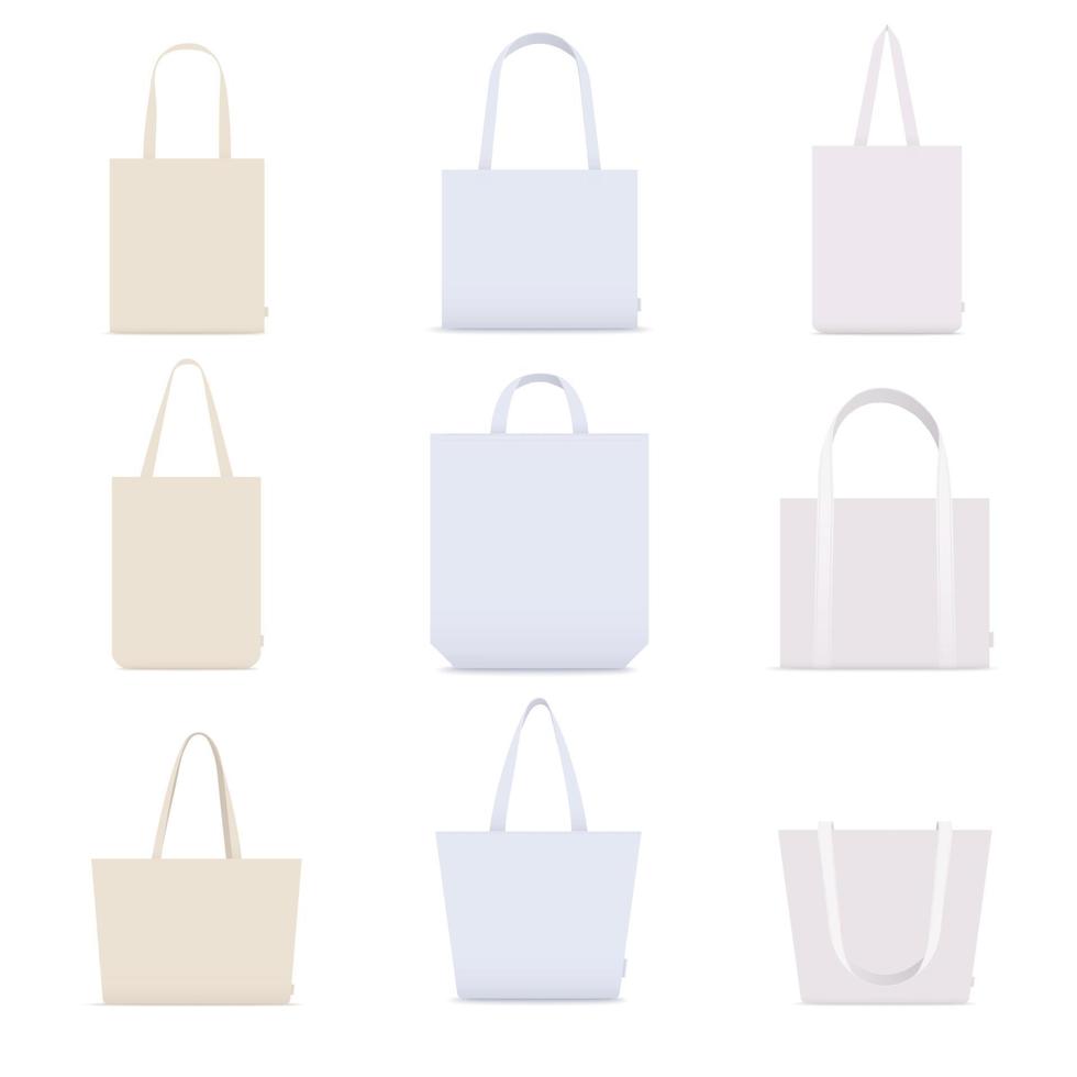 Fabric Bags Mockup Set vector