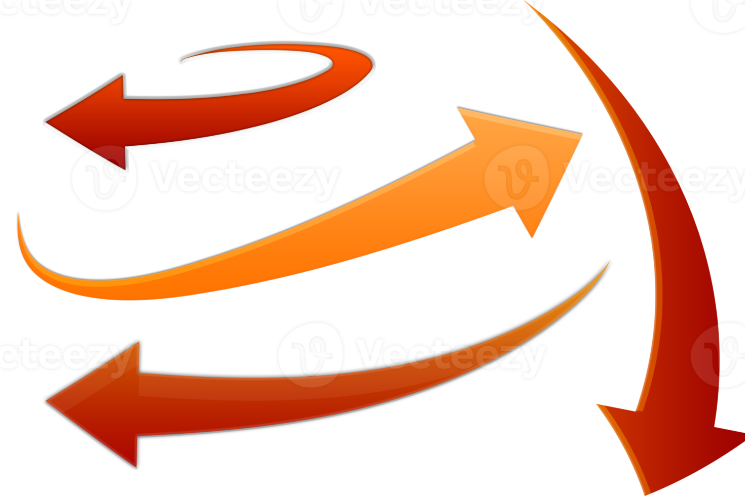 Hand drawn orange arrow with different shapes png