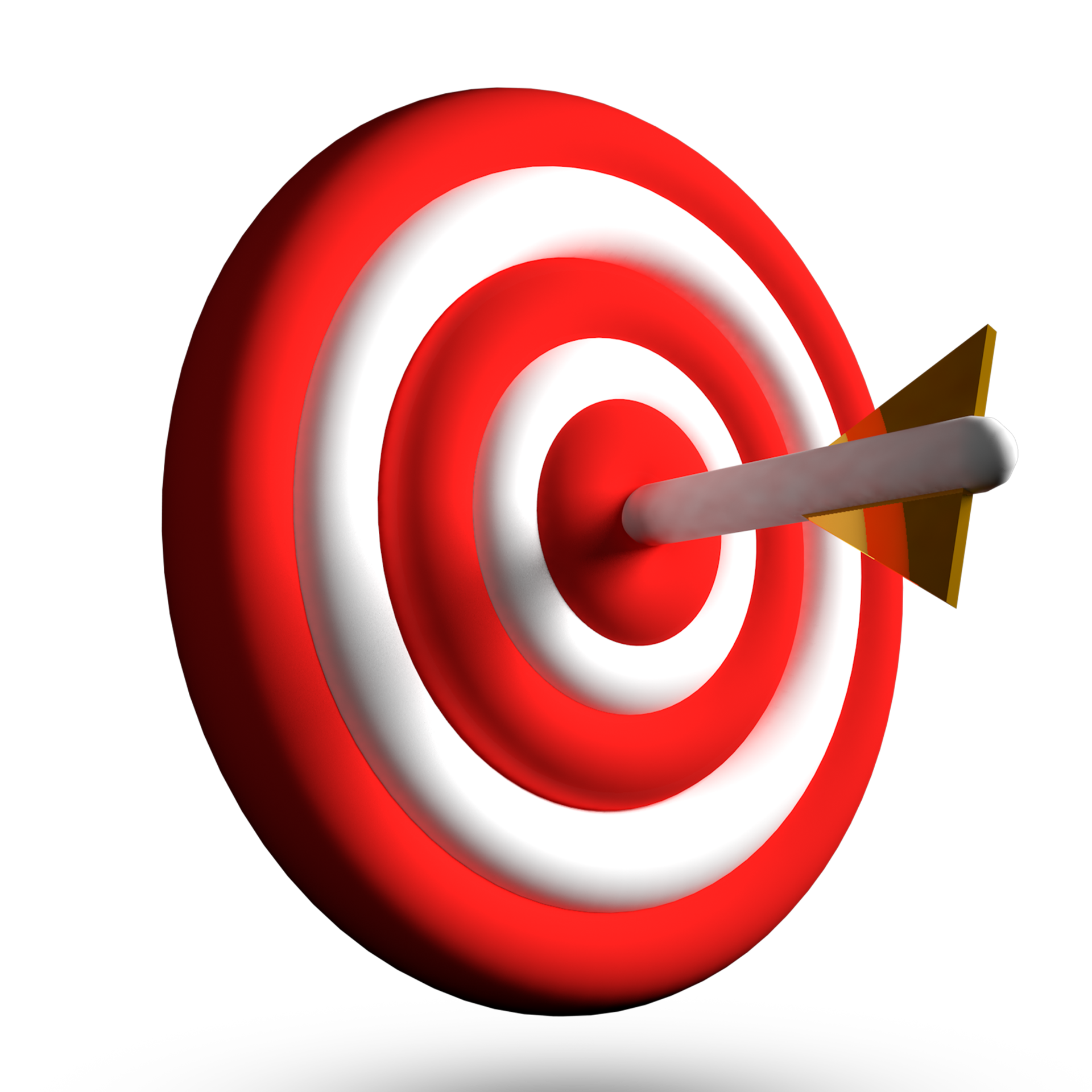 Target with golden arrow tilt to the left 3d rendering clipart 19775635 PNG