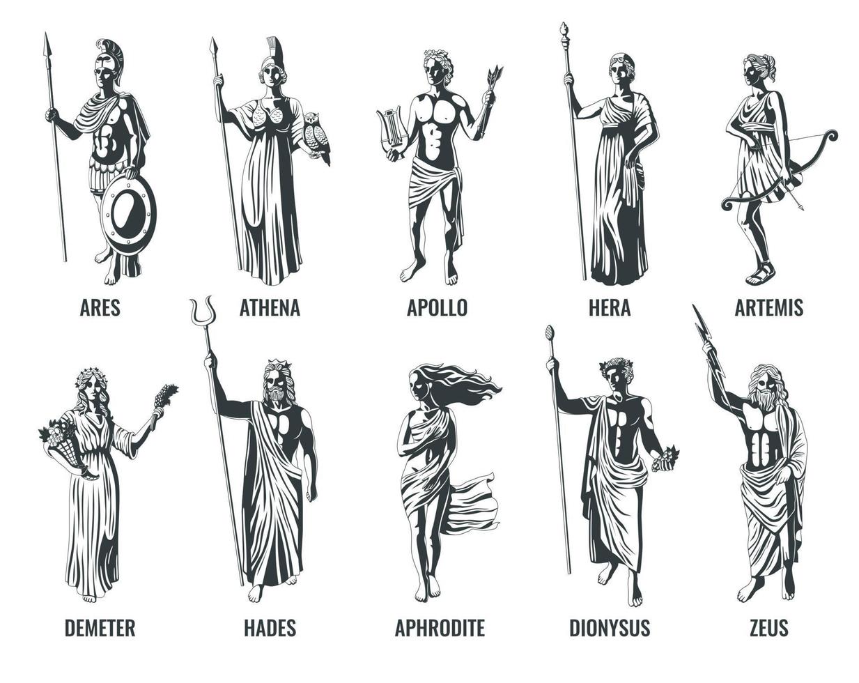 Greek Gods Set vector