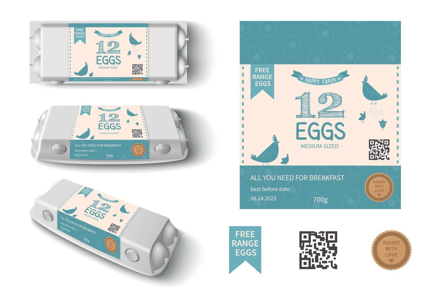 Eggs Package Template vector