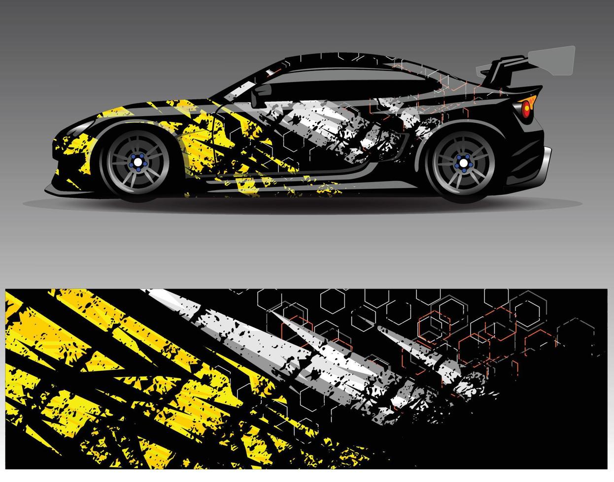 Car wrap design vector. Graphic abstract stripe racing background kit designs for wrap vehicle  race car  rally  adventure and livery vector