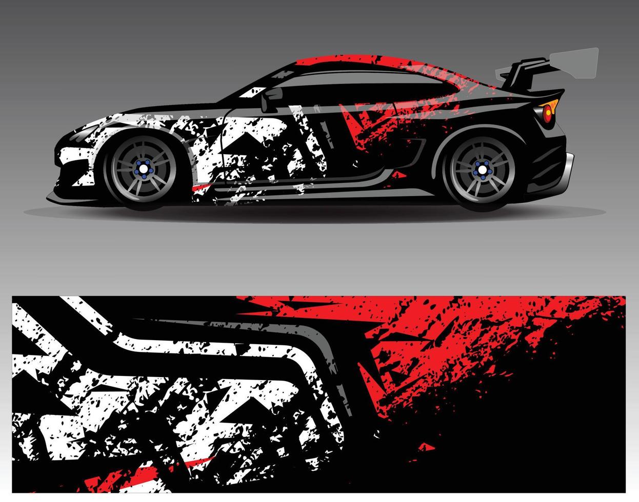 vector de diseño de envoltura de coche. Diseños de kits de fondo de carreras de franjas abstractas gráficas para envolver vehículos carrera de autos rally aventura y librea