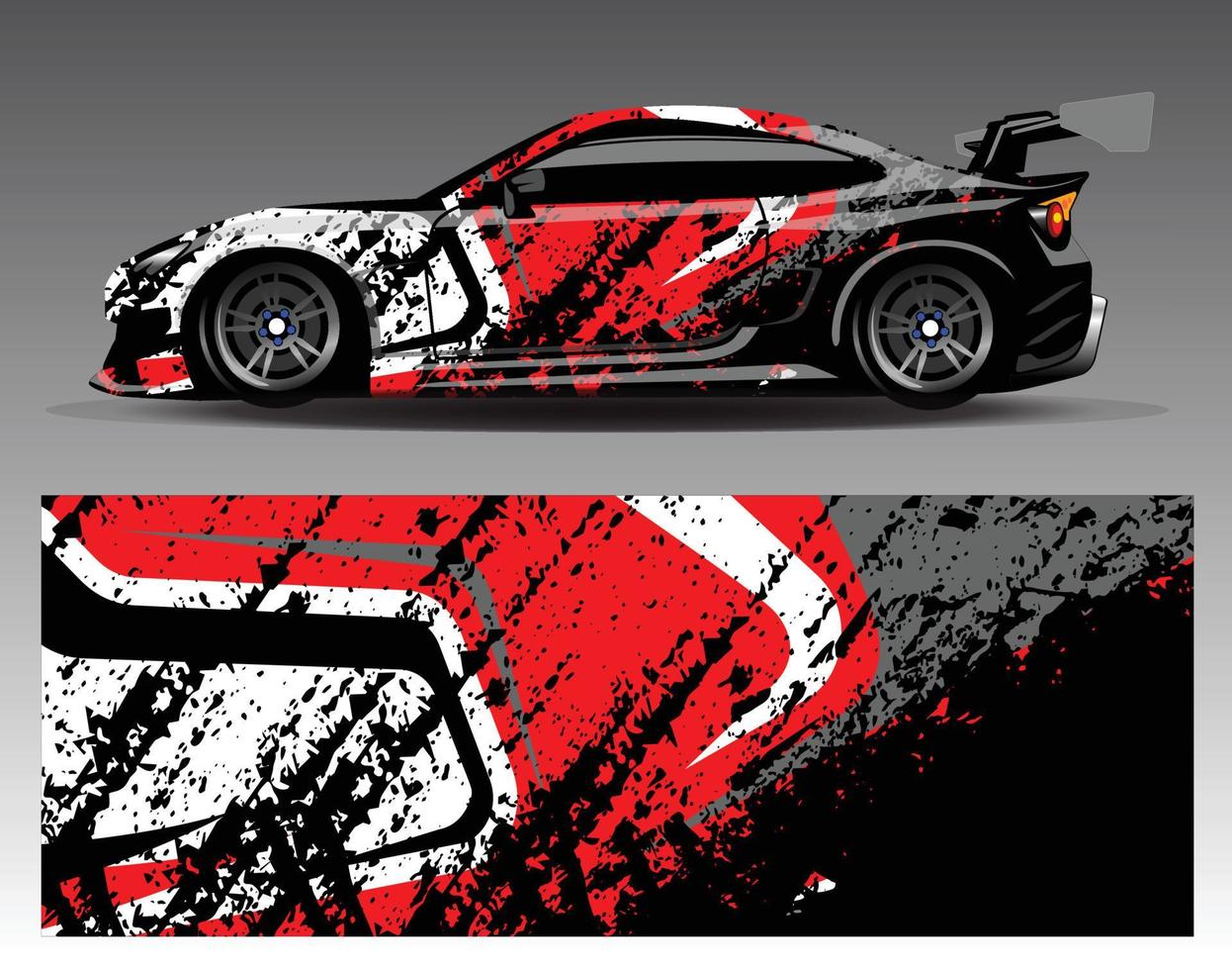 vector de diseño de envoltura de coche. Diseños de kits de fondo de carreras de franjas abstractas gráficas para envolver vehículos carrera de autos rally aventura y librea