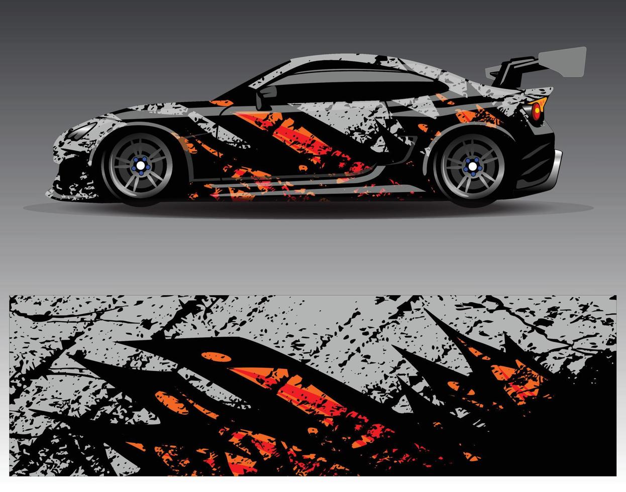 Car wrap design vector. Graphic abstract stripe racing background kit designs for wrap vehicle  race car  rally  adventure and livery vector