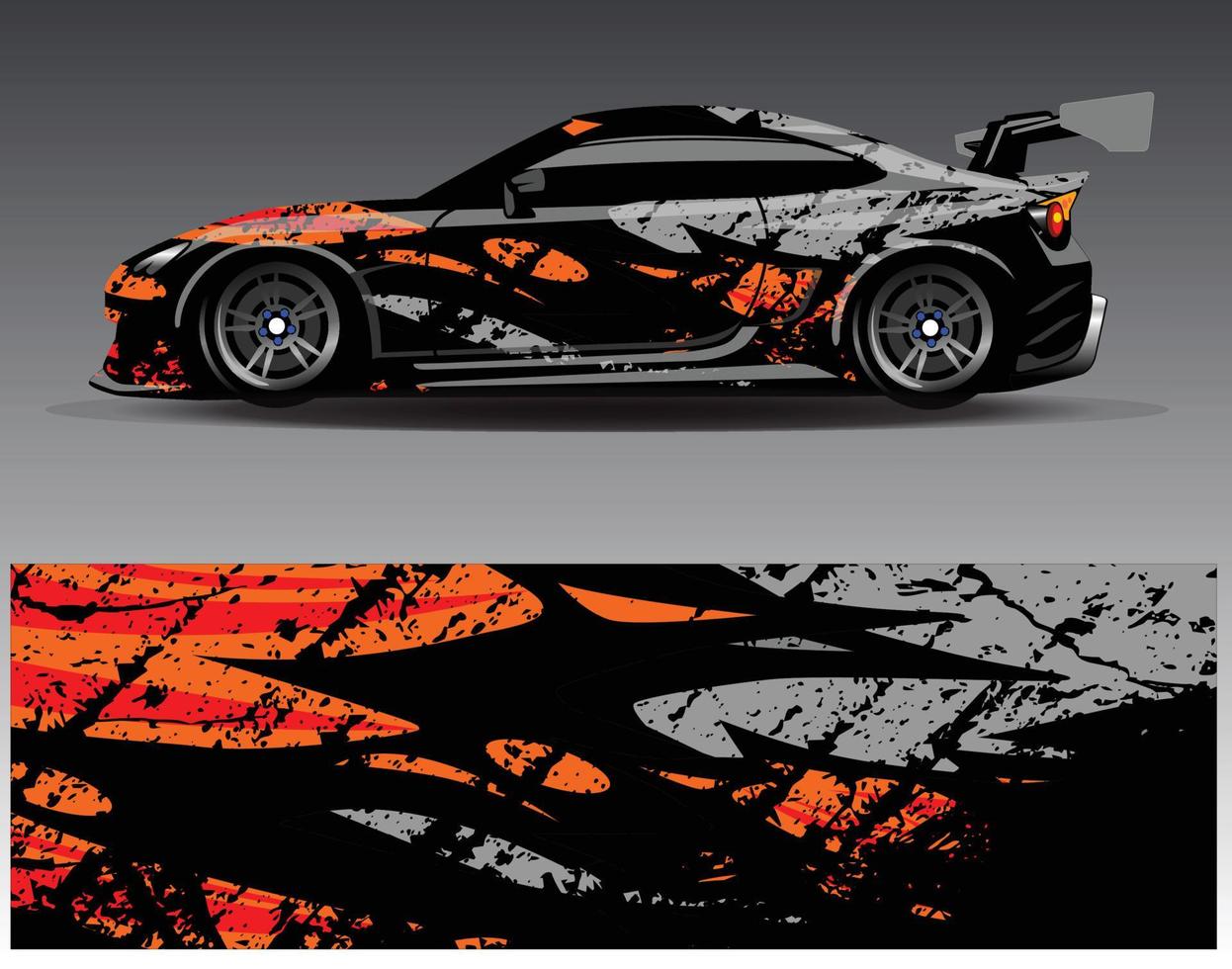 Car wrap design vector. Graphic abstract stripe racing background kit designs for wrap vehicle  race car  rally  adventure and livery vector