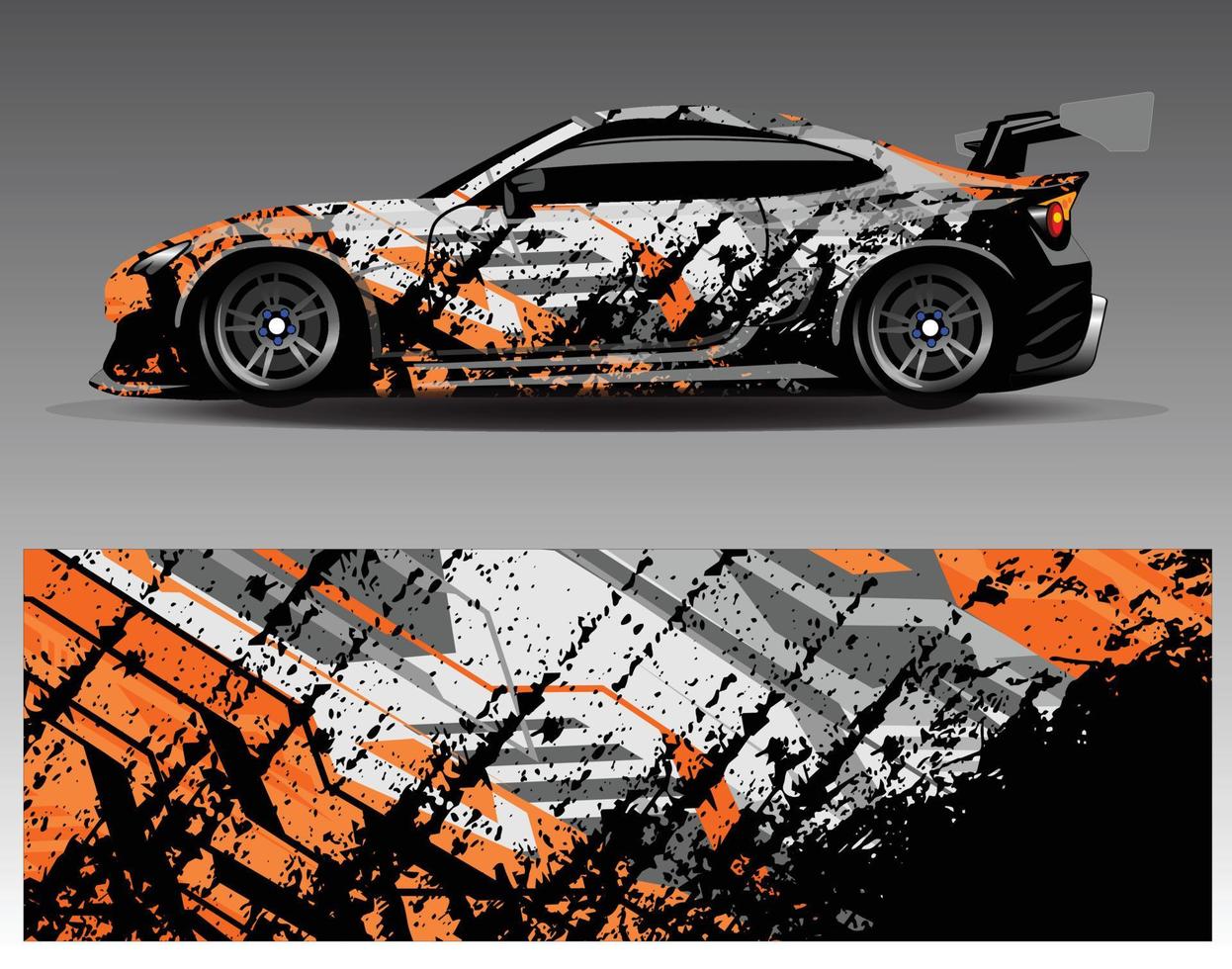 Car wrap design vector. Graphic abstract stripe racing background kit designs for wrap vehicle  race car  rally  adventure and livery vector