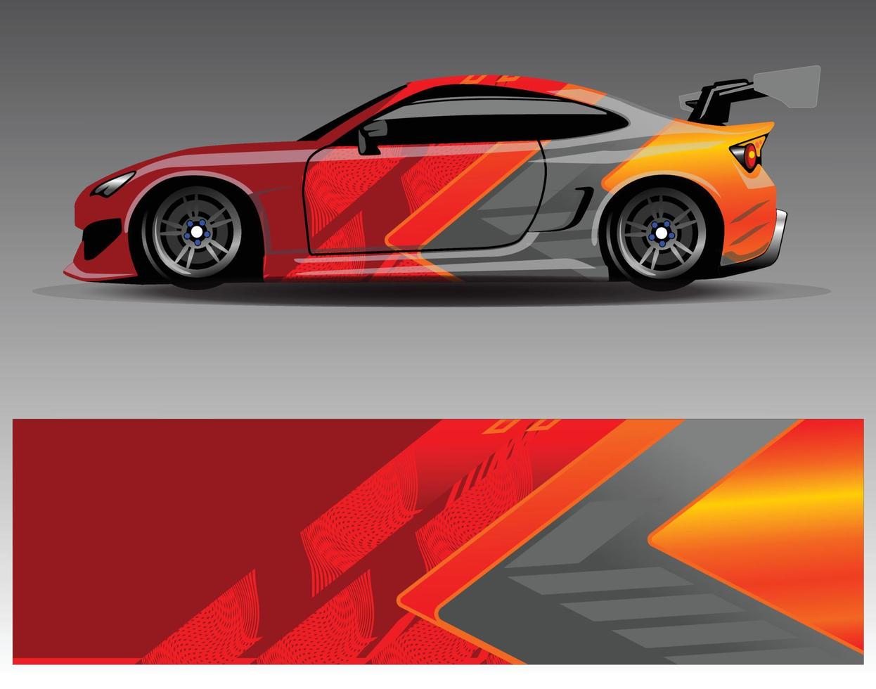 Car wrap design vector. Graphic abstract stripe racing background kit designs for wrap vehicle  race car  rally  adventure and livery vector