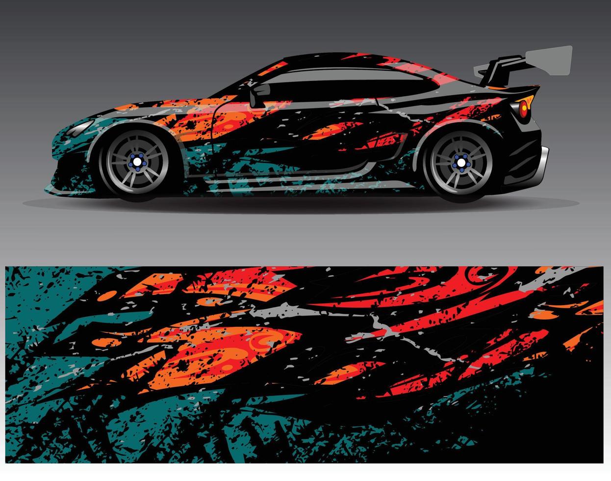 Car wrap design vector. Graphic abstract stripe racing background kit designs for wrap vehicle  race car  rally  adventure and livery vector