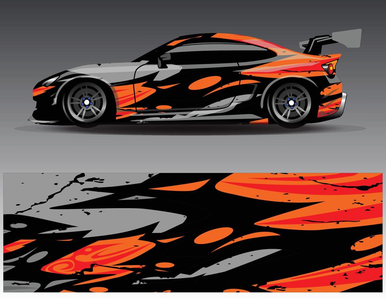 Car wrap design vector. Graphic abstract stripe racing background kit designs for wrap vehicle  race car  rally  adventure and livery vector