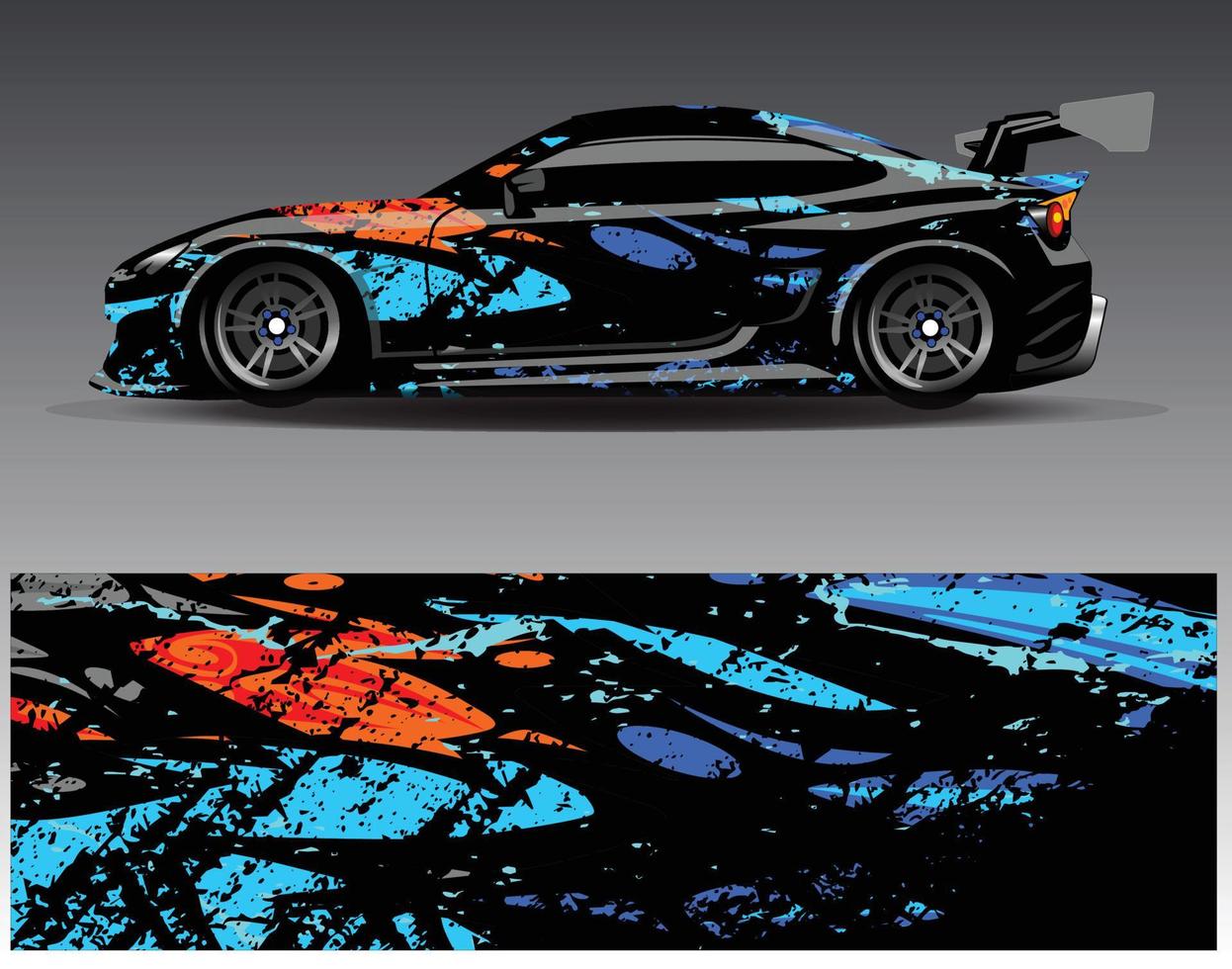 Car wrap design vector. Graphic abstract stripe racing background kit designs for wrap vehicle  race car  rally  adventure and livery vector