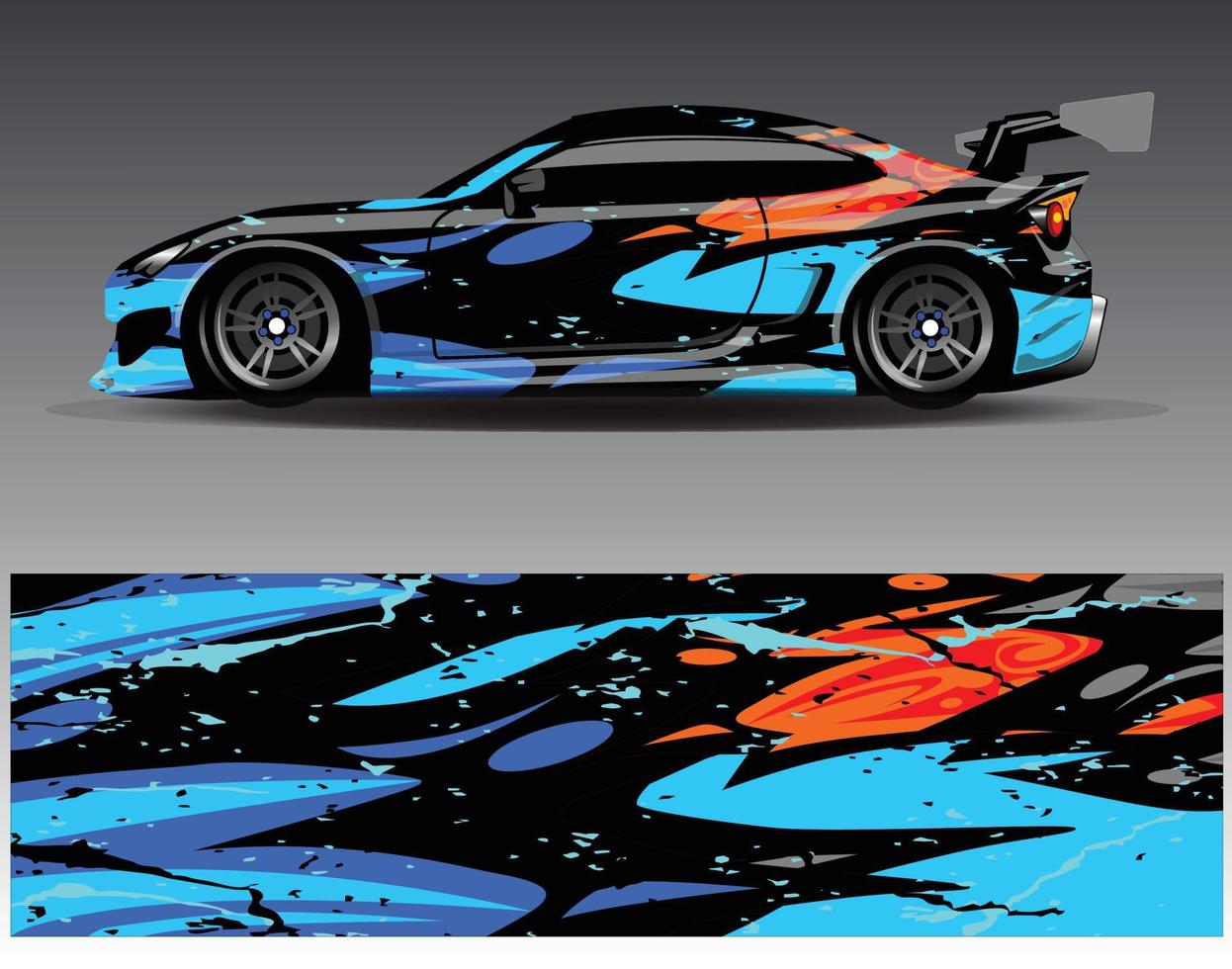 vector de diseño de envoltura de coche. Diseños de kits de fondo de carreras de franjas abstractas gráficas para envolver vehículos carrera de autos rally aventura y librea