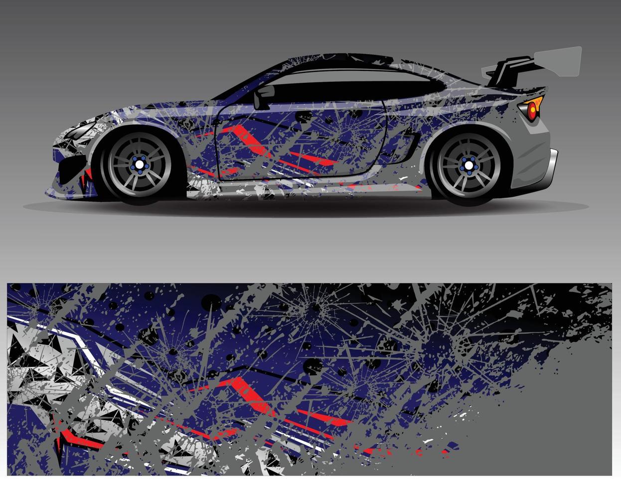 Car wrap design vector. Graphic abstract stripe racing background kit designs for wrap vehicle  race car  rally  adventure and livery vector